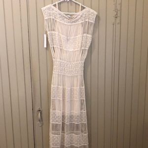 Crochet cream maxi dress